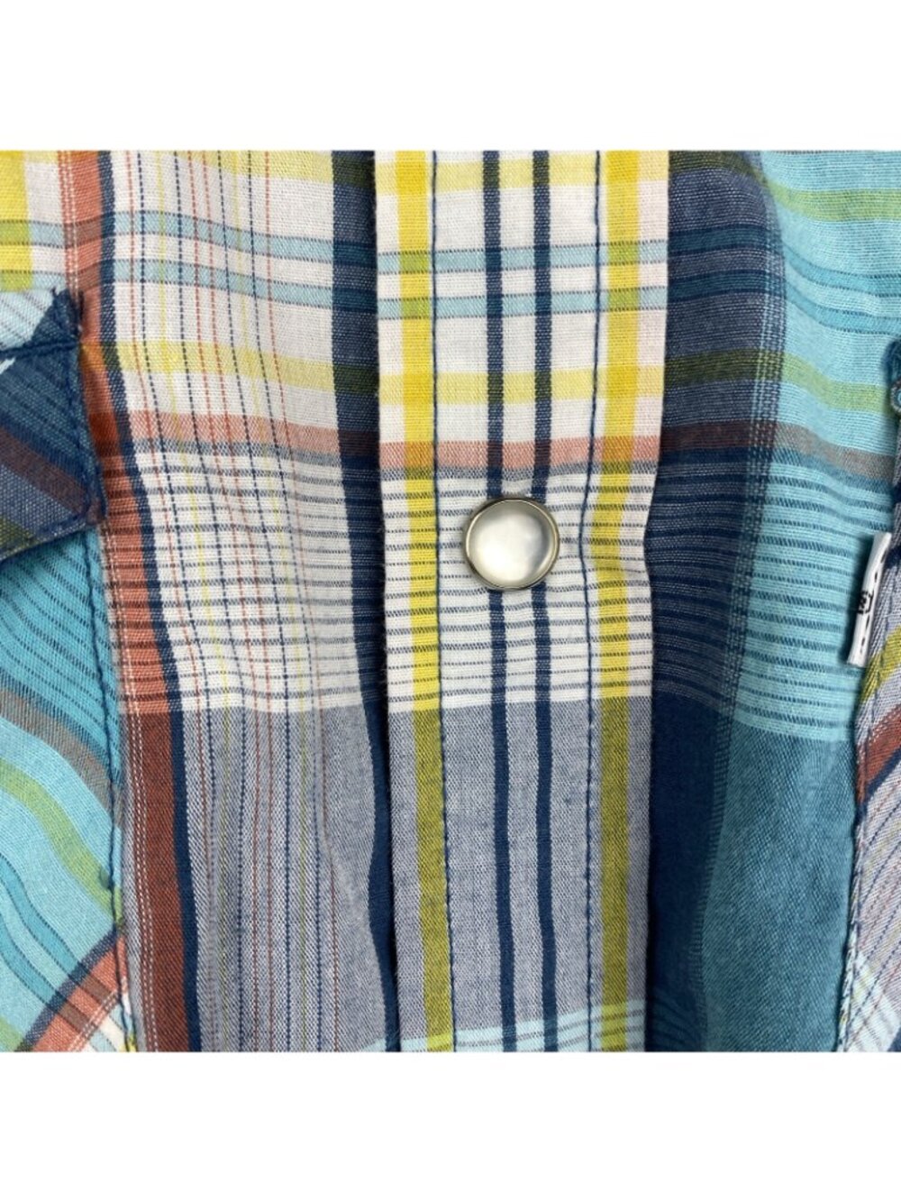 Levi's Mens Shirt Blue Small Button Down Plaid Flannel 117508 Pearl Snaps - Picture 2 of 4